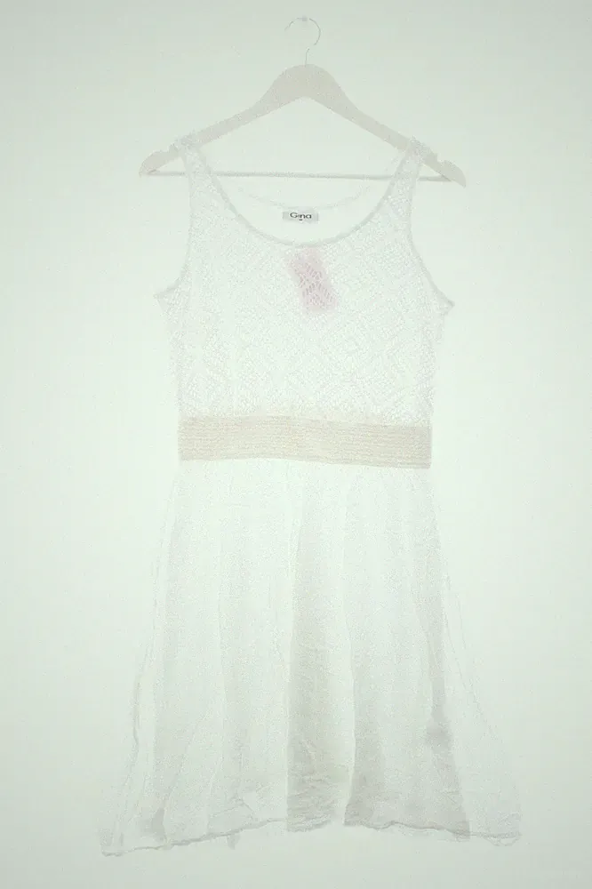 GINA A-Linien Kleid Damen Kleid Gr. DE 38 weiß Casual-Look