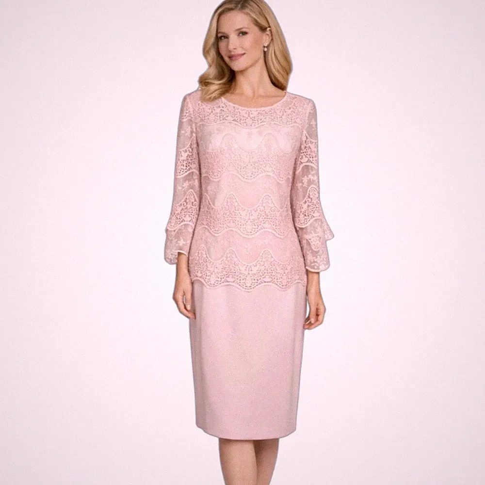 Gina Bacconi Rouge Rosa Häkeltop & Kleid Set UK 12 Hochzeit Gast Rennen