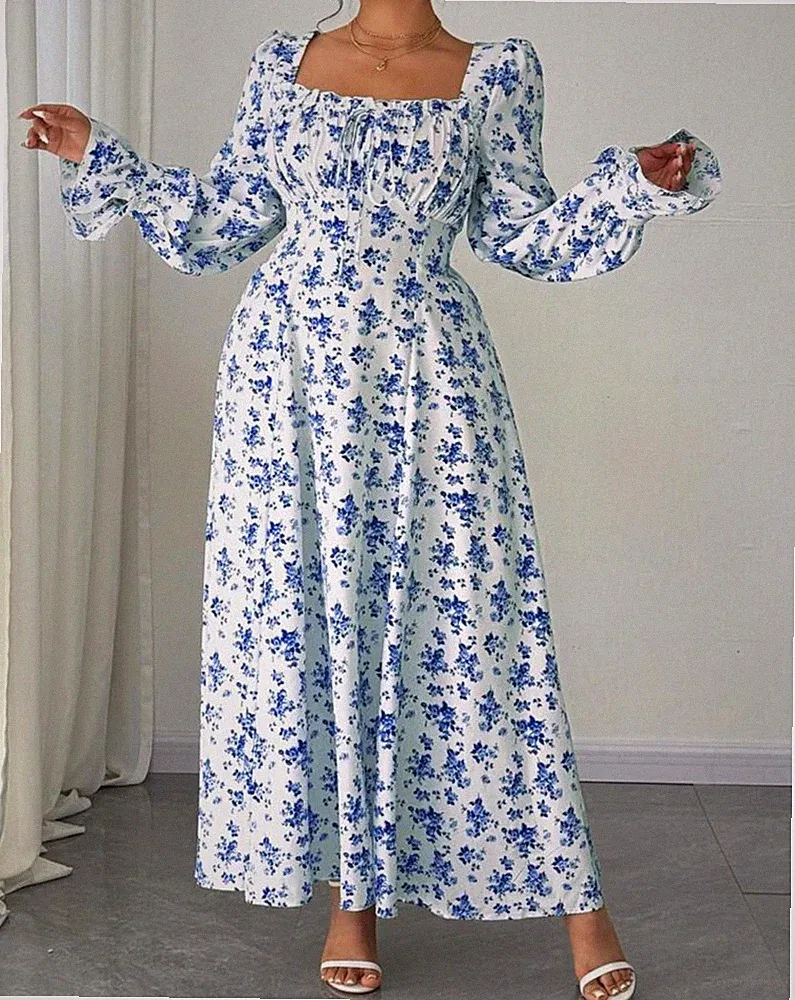 Geteilte Ärmel A Linien Kleid