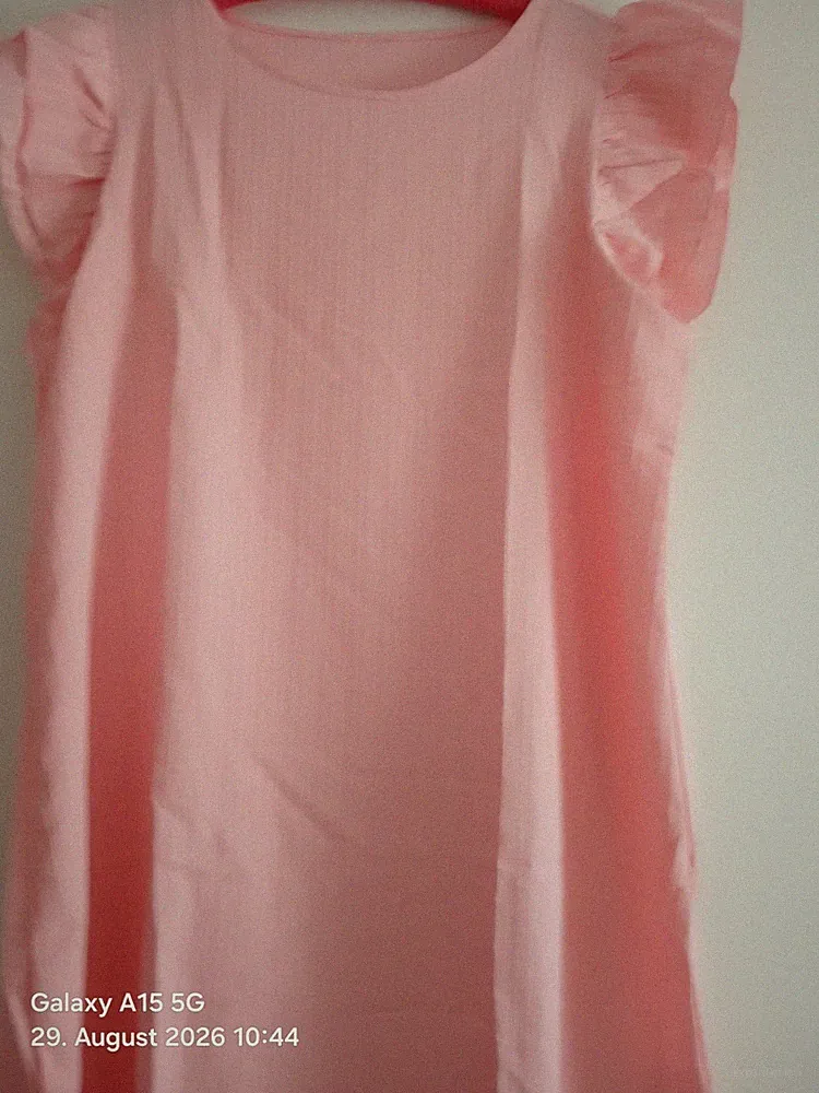 Gr. 44 NEU - Kleid Sommer rosa m. Flatterärmel knielang