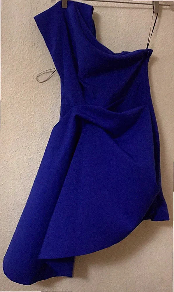Gr.us.6 Fehaute-Party-Damen Cocktail-MidiKleid Ärmellos Dress One Shoulder- Neu