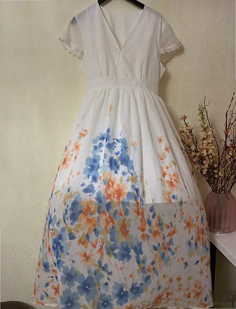 Gr.XL Cocktail,Abend-Freizeit-Party-kurzen Ärmeln Maxikleider,Design Neu
