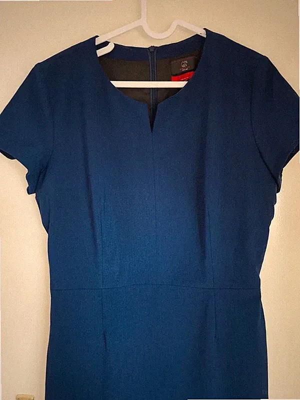 Greiff PREMIUM Damen Business-Kleid Kurzarm, Regular Fit Italian Blue