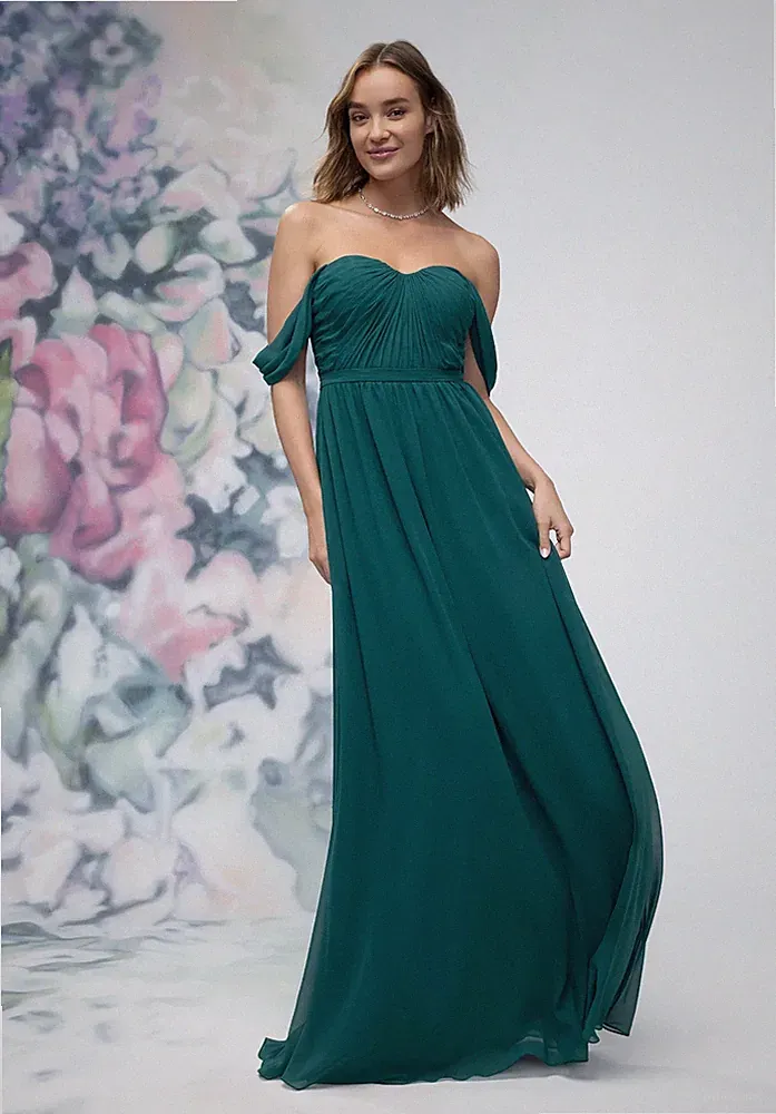 Grün Chiffon Abendkleid Brautjungfern Party 32 34 36 38 40 42 44 46 off Träger