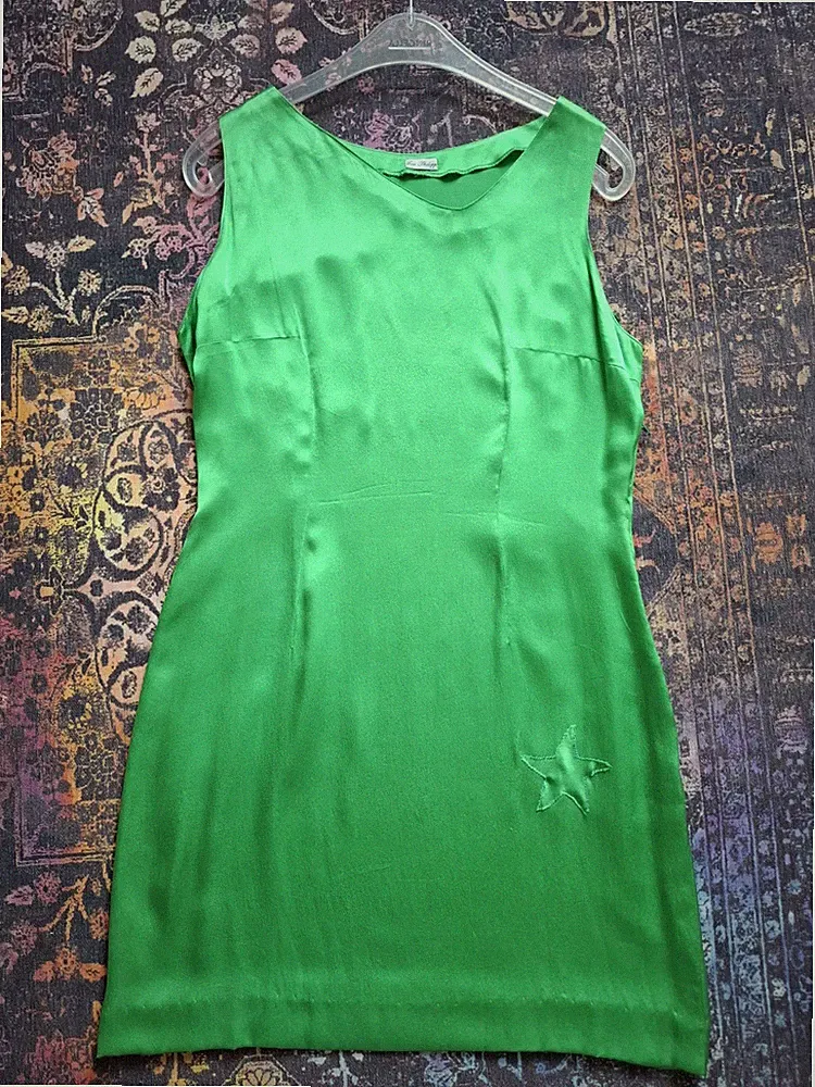 Grünes Seidenkleid Gr. 38