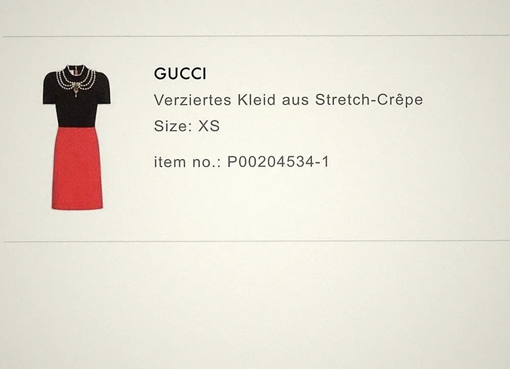Gucci Etuikleid Jersey schwarz/rot XS Stickerei Perlen Knie Reißverschluss