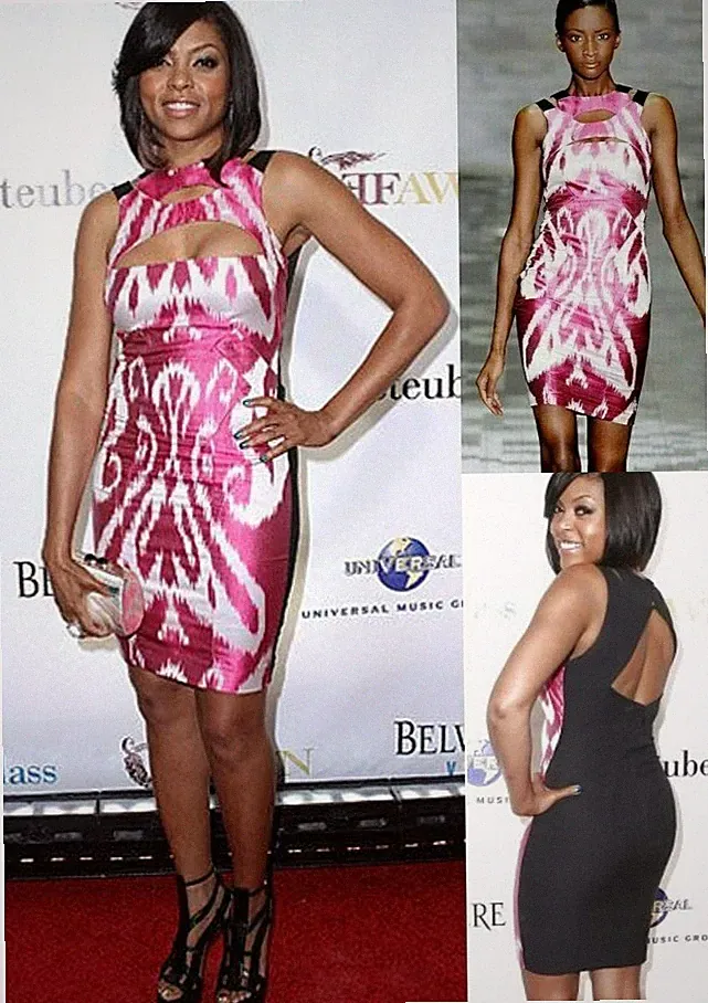 Gucci Runway 2010 Abstract Print Pink Satin Open-Back Bodycon Short Dress IT42