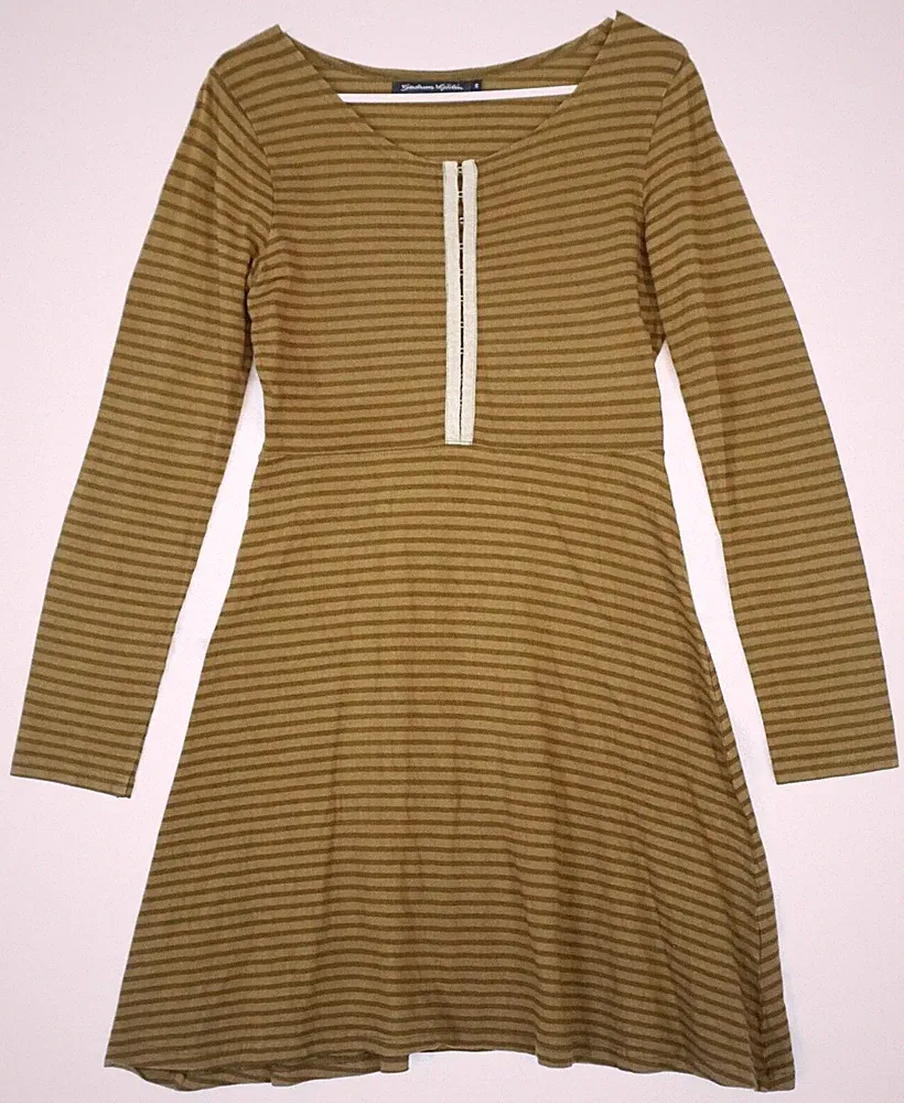 Gudrun Sjoden Midikleid grün gestreift Baumwolle/Modal Größe S