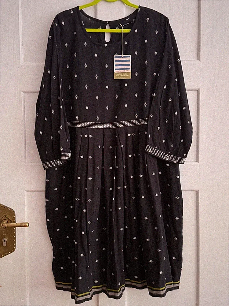 Gudrun Sjöden Kleid schwarz mit Muster in XXL, Baumwolle, NEU mit Etikett