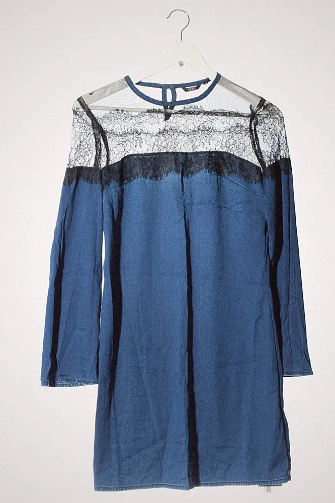 GUESS A-Linien Kleid Damen Kleid Gr. DE 34 blau Casual-Look