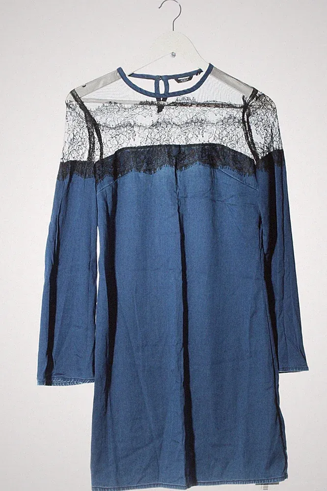 GUESS A-Linien Kleid Damen Kleid Gr. DE 34 blau Casual-Look