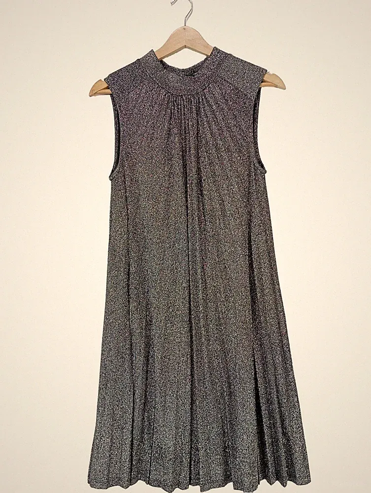GUESS A-Linien Kleid Elegant Damen Größe 38 Silberfarben Polyester