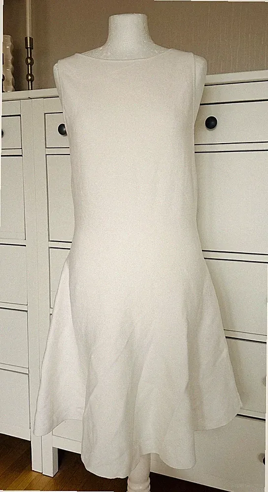 H&M A Linie Strick Kleid Etuikleid Strickkleid Langarm creme Gr L