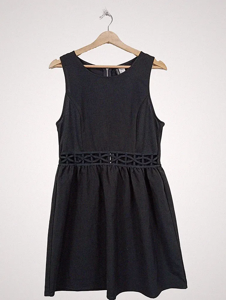 H&M A-Linien Kleid Damen Kleid Gr. DE 44 schwarz Elegant
