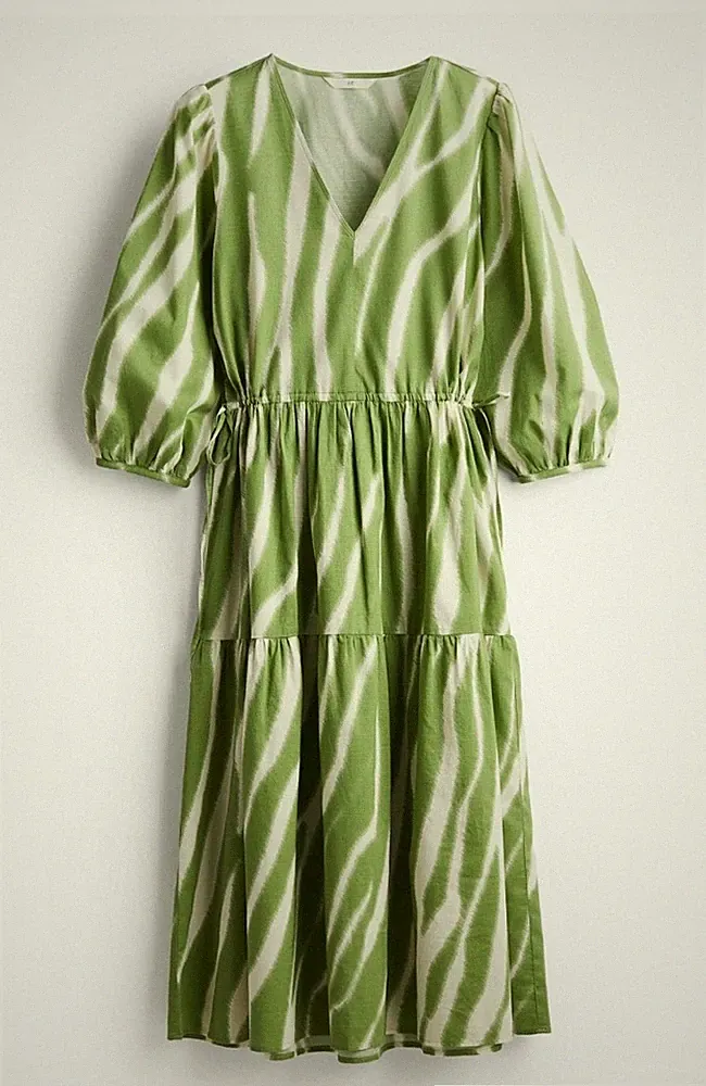 H&M *Damen Baumwolle Kleid mit Kordelzug Gr.L(44-46) Neu