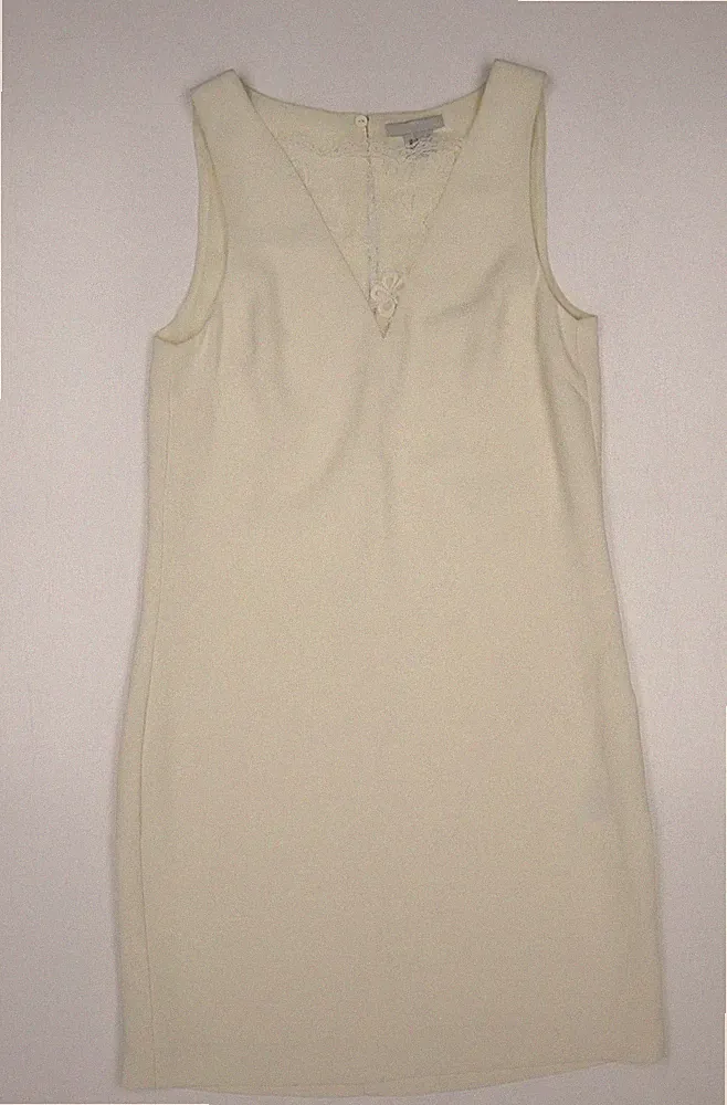 H&M Damen Elfenbein Fischgrätmuster Polyester Etui Größe 6 Herzausschnitt Pullover-Spitze