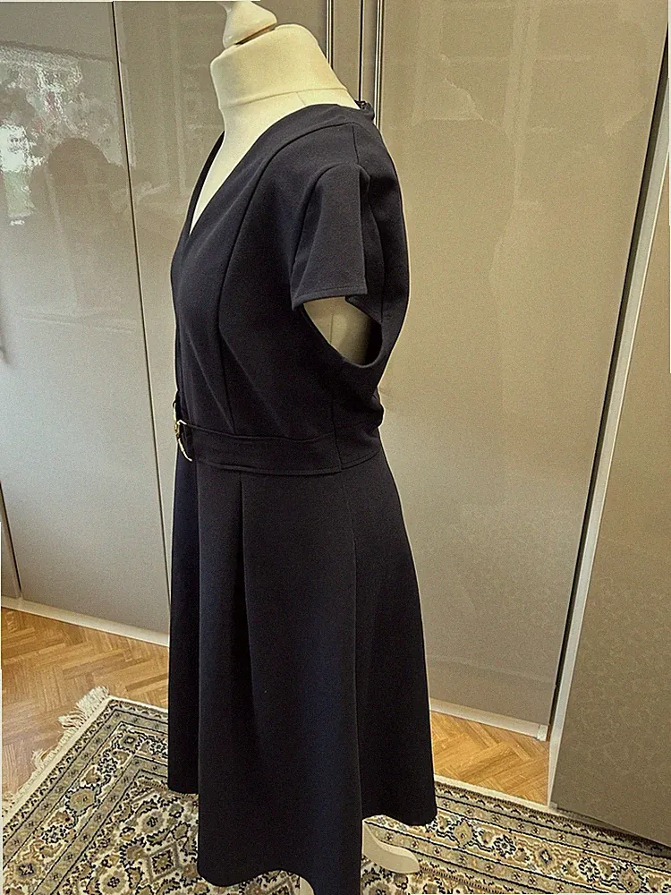 H&M Damen Kleid Gr. L Marineblau A-Linie Top!