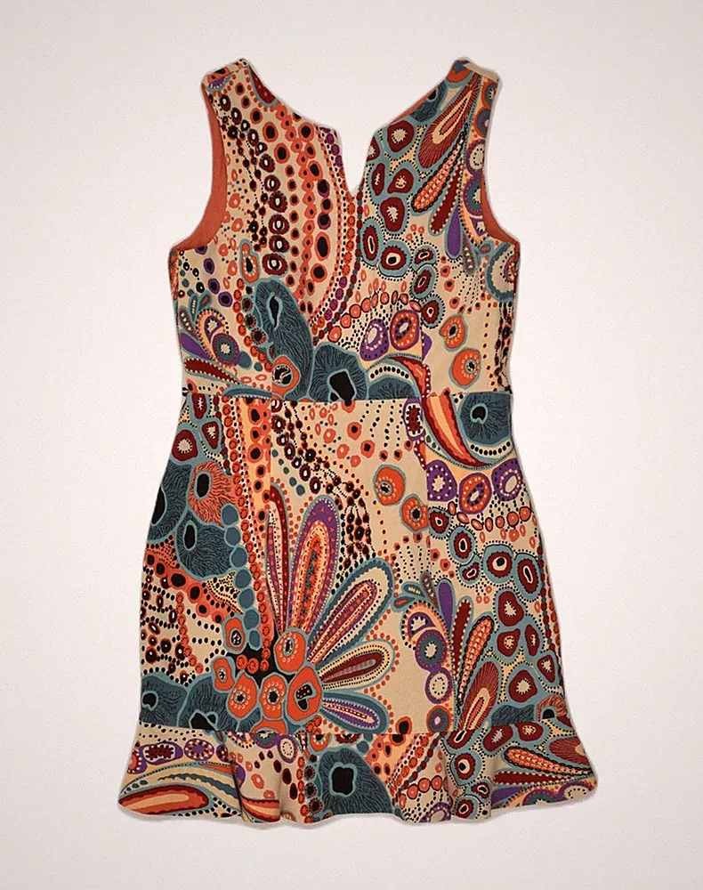 H&M Damen Sommerkleid US 6 Medium Mehrfarbig Paisley Polyester