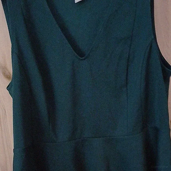 H&M Damen Top 2XL Grün unifarben Polyester V-Ausschnitt ärmellos
