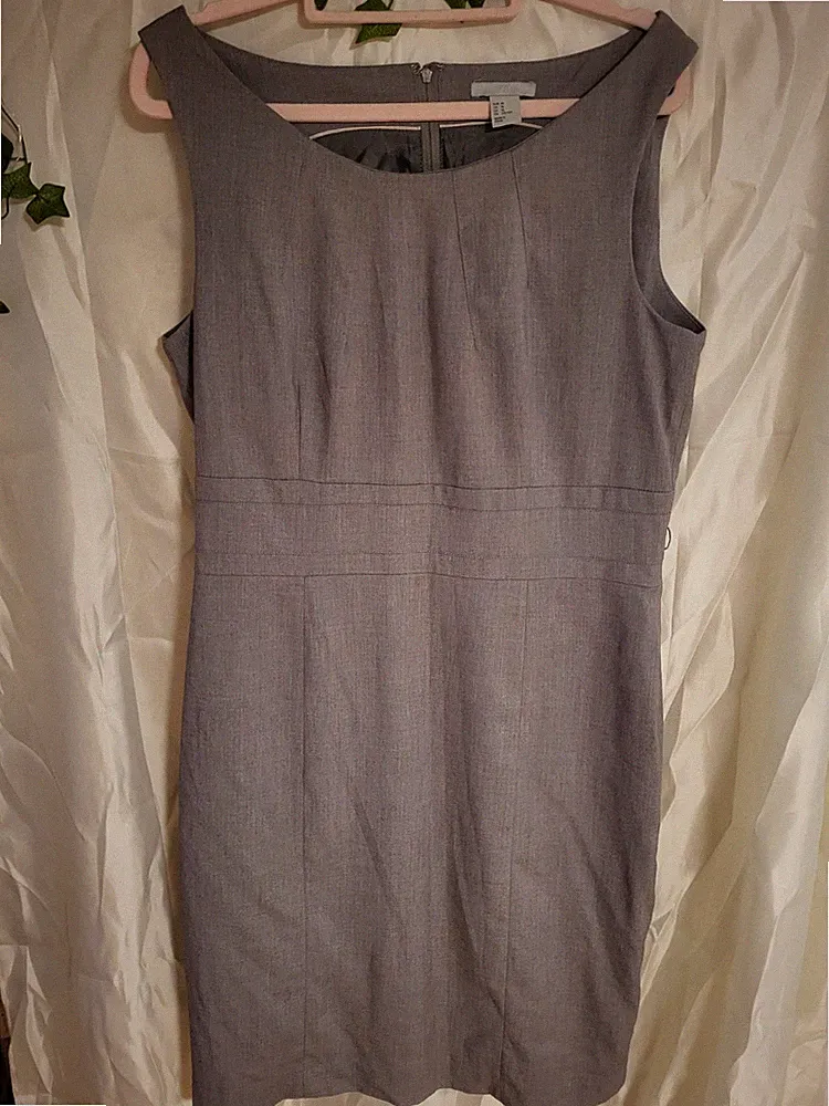 H&M Etuikleid Businesskleid Grau Gr. 46 elegant