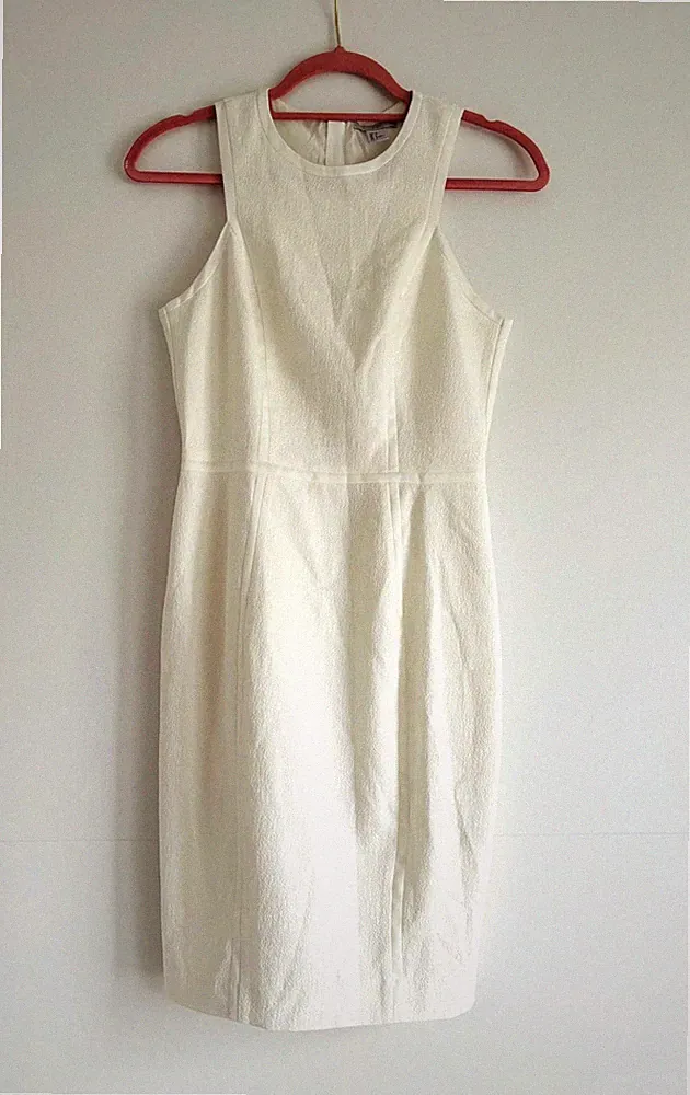 H&M Gr. 36 S Elegantes Neckholderkleid Etuikleid Abendkleid Weiß Bodycon-Kleid