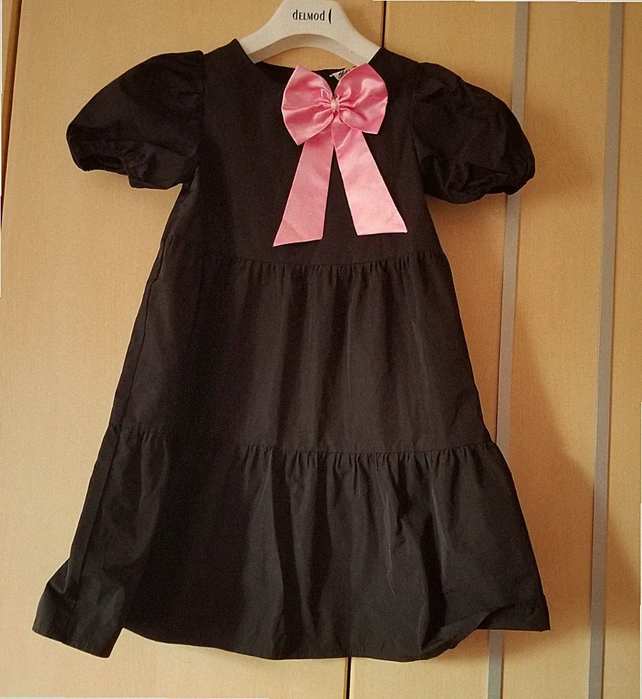 H&M Kinder Mädchen Schönes Freizeit Party Kleid Gr.122 6-7 Y Schwarz