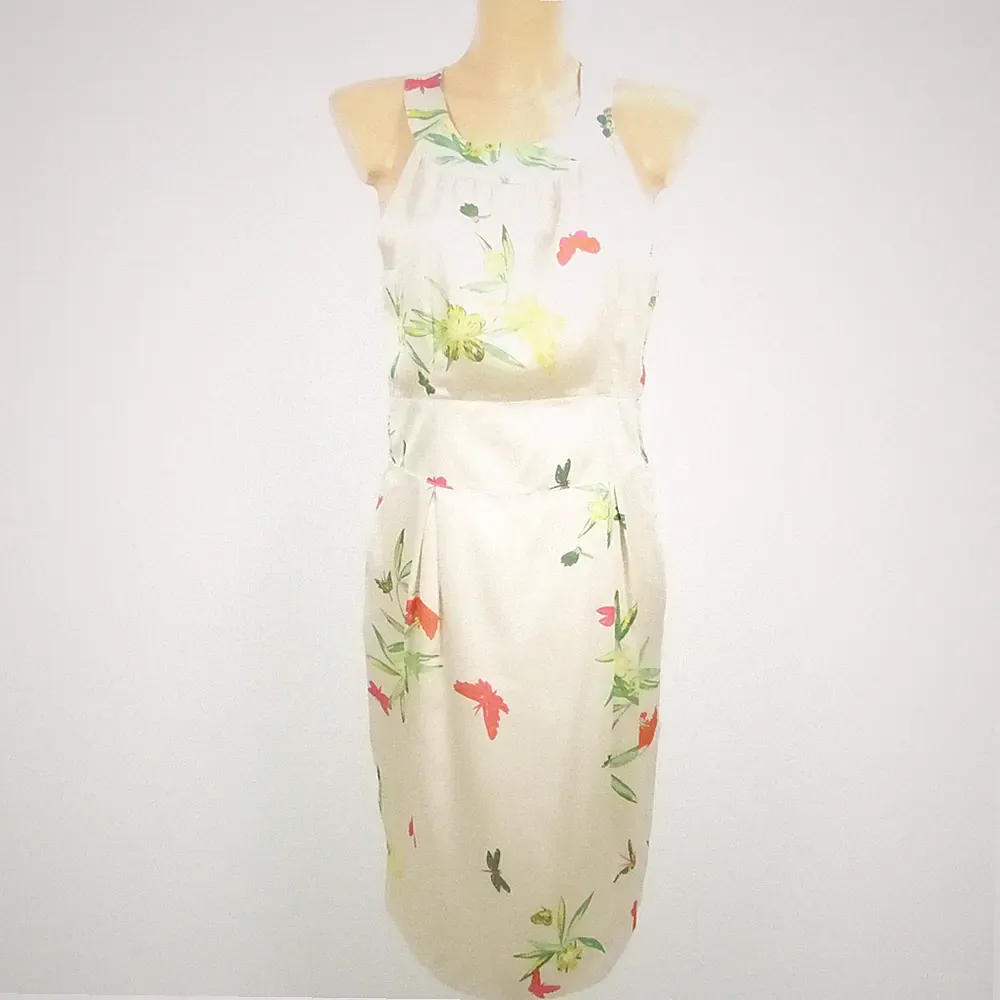 H&M Kleid Dress Etuikleid Sommerkleid Geblümt Multicolor Gr. 40