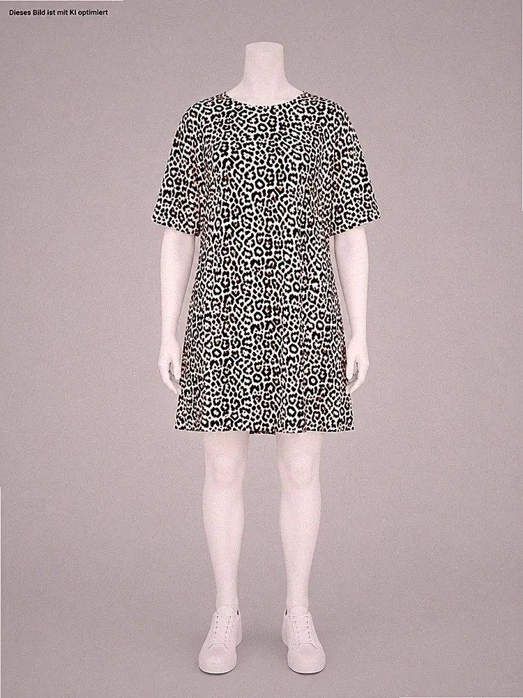 H&M Kleid Gr.XXL Gr.48 weiß schwarz Leomuster neuwertig