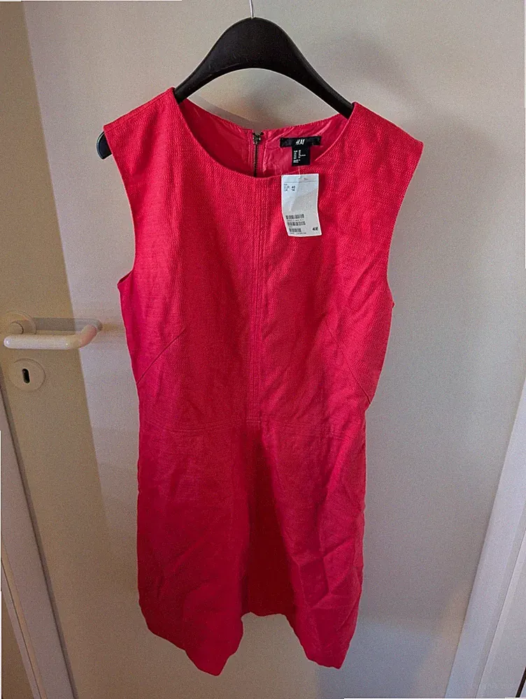 H&M Kleid pink Gr. L (40) ärmellos Sommerkleid Partykleid Etuikleid NEU Etikett