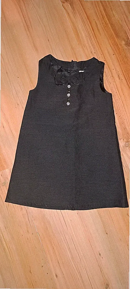 H&M leichtes Kleid schwarz elegant chic edel Gr. 110 116