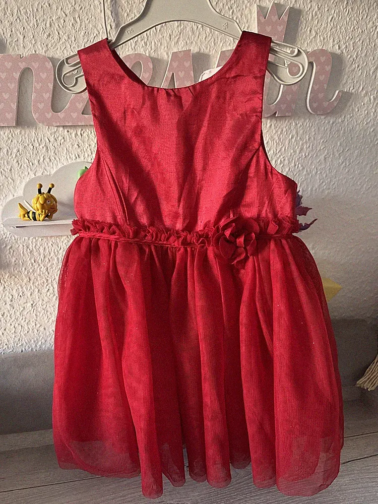 H&M Sommerkleid für Konfirmation, Hochzeit, Party, Gr. 98 rot mit Glitzer