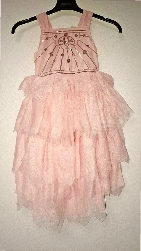 H&M Tüllkleid mit Pailletten rosa Alter 5-6y EU 116cm LN001 NN 14