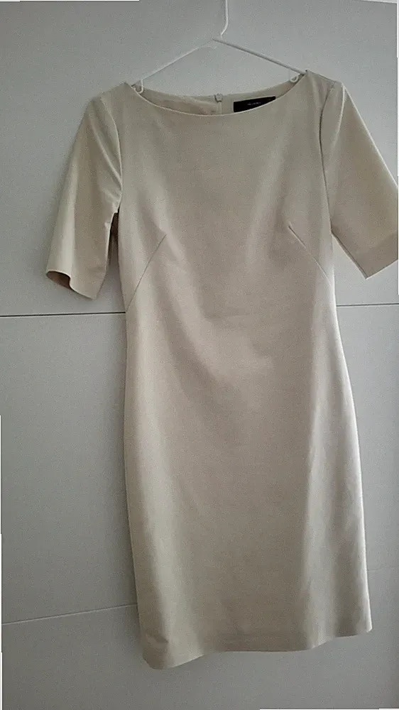 Hallhuber Damenkleid Größe 38 Beige Tailliert Baumwolle