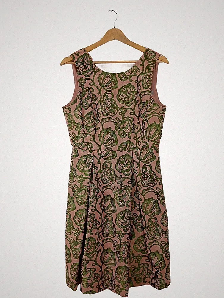 HALLHUBER DONNA A-Linien Kleid Damen Kleid Gr. DE 38 nude-grün Elegant