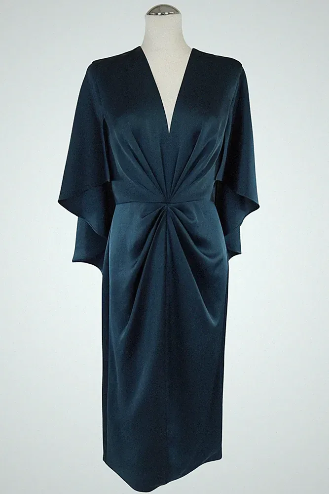 Halston Damen Kleid Gr. 32 (US 2) Blau NEU Bleistiftkleid Abendkleid Etuikleid