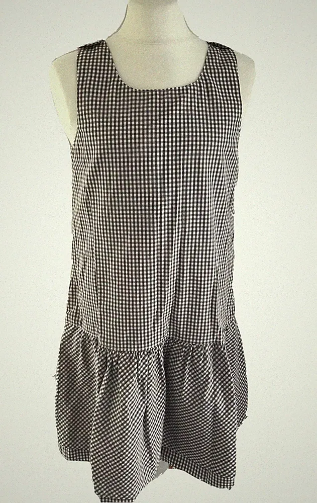 Handarbeit Selbstgenähtes Kleid Neu 146 /152 *N Unikat Vichy Karo Kariert Braun