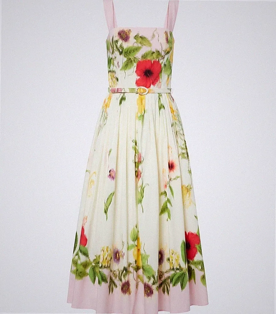 Handgemachter italienischer Designer Baumwollkl Print Blumen Gr S 36