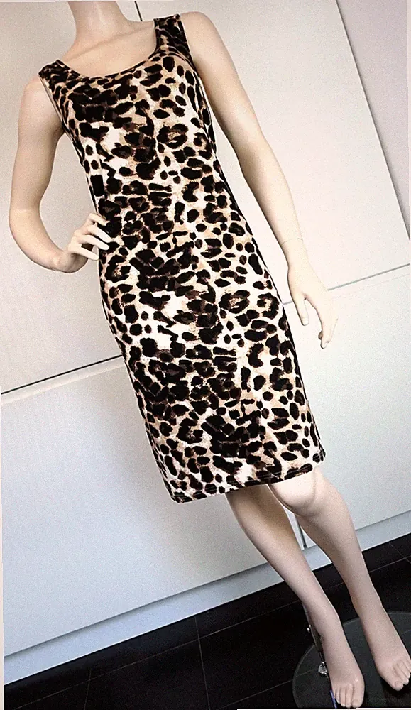 HAPPY HOLLY Damen Kleid Etuikleid Tunika Boho Party Blogger Animal Gr 48 50 NEU