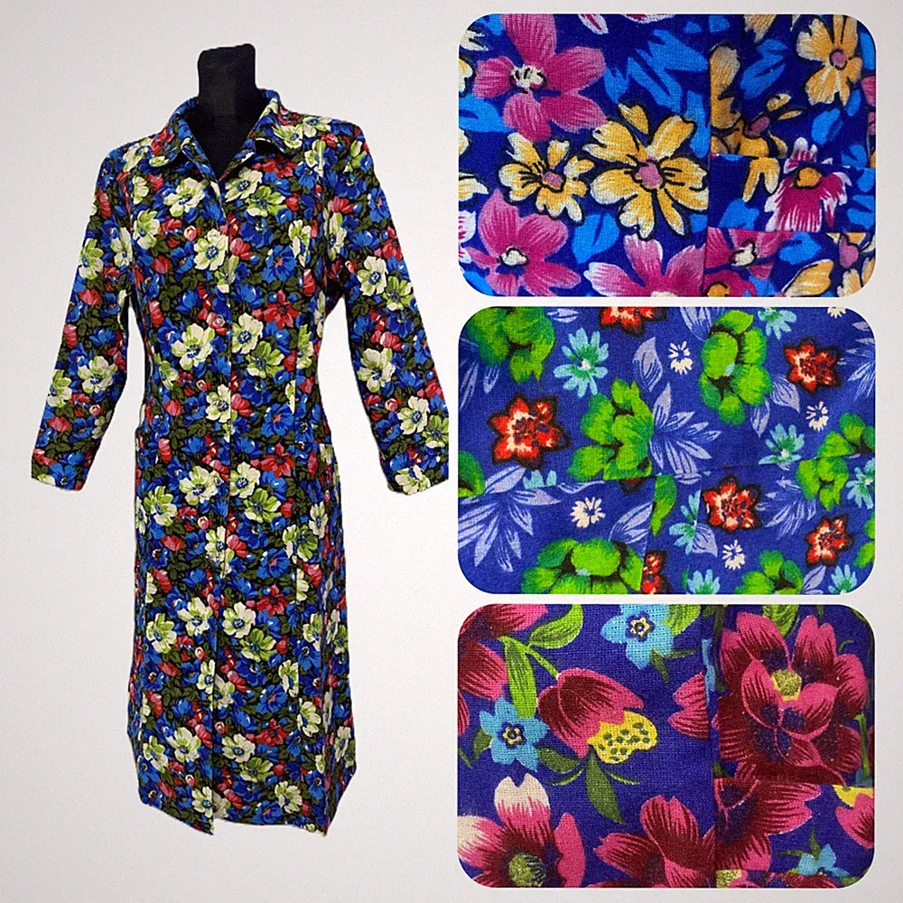 Hauskleid Morgenmantel Chalat Халат домашний Flanel 100% Baumwolle viele Größen