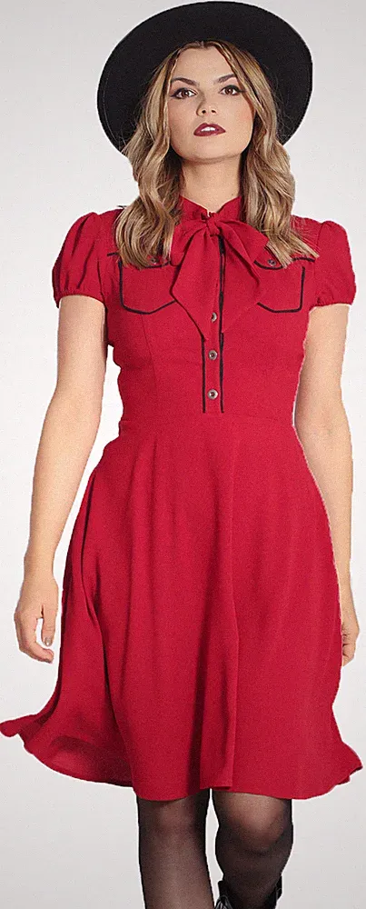 Schluppenkragen A-Linien-Kleid