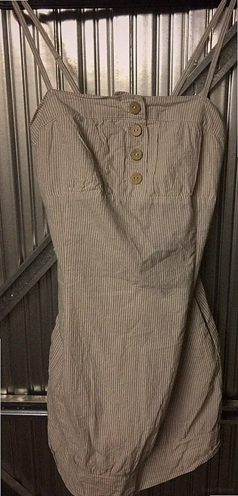 hellbraun Kleid, beige Etuikleid, Sommerkleid Streifen, gerader Schnitt, Damen