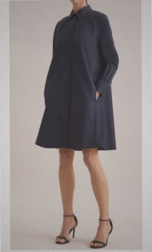 Hemdblusenkleid Businesskleid in A-Linie Cotton von SENES Gr.S/M Perfekt