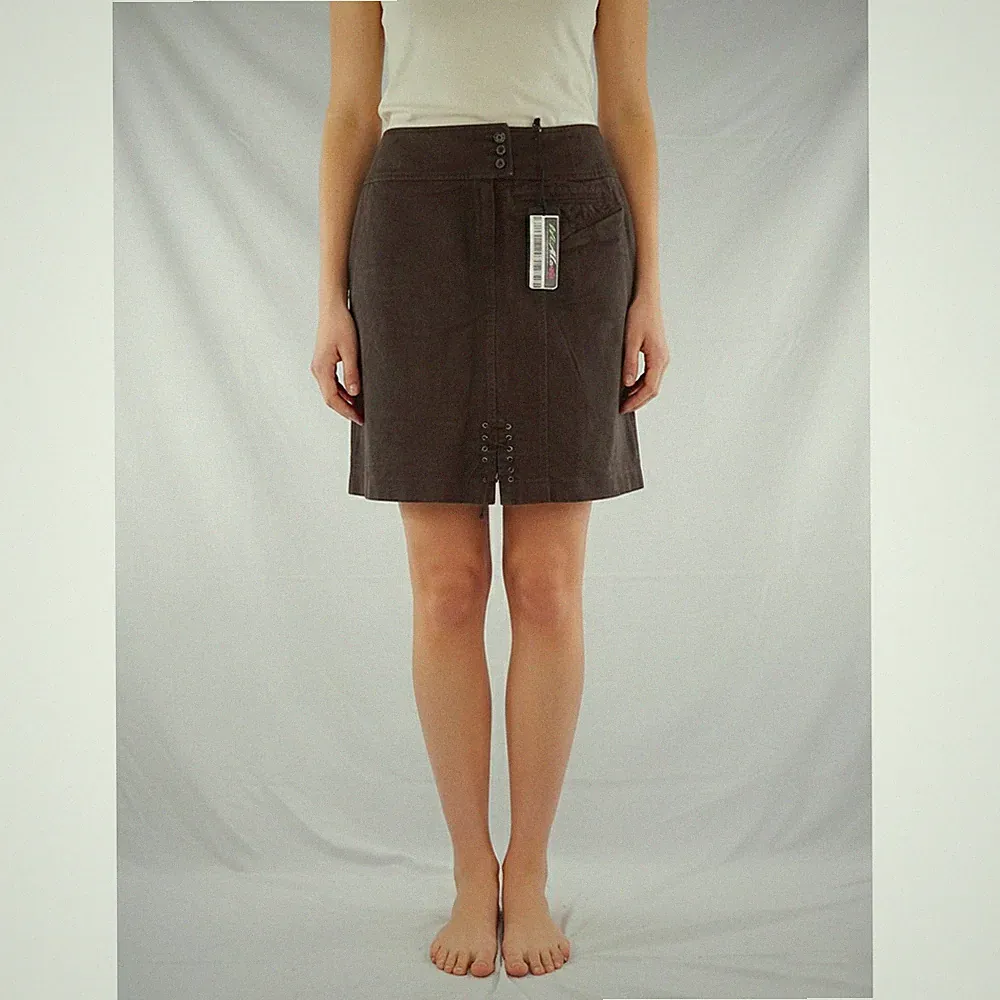 Henry Cotton's Damen Rock Braun M Baumwolle Kurz Gerade Etuikleid Elegant Casual