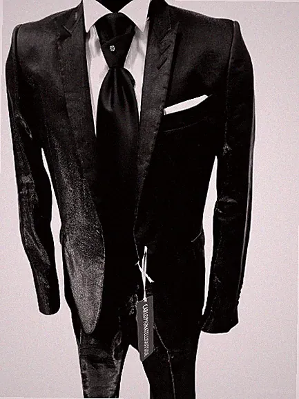 HERREN BRAUTKLEID SCHWARZ SIGNIERT CARLO PIGNATELLI ZEREMONIE SUIT WEDDING