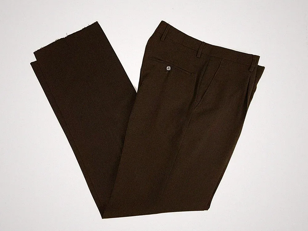 Herren Hose Klassisch Frisch Wolle Pens Elegant High Waist Weites Bein Leicht
