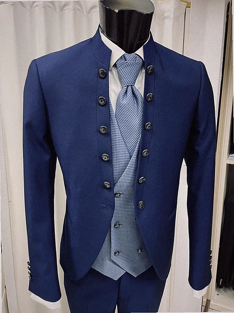 HERREN KLEID KOREANISCHES BRAUT SIGNIERT FUSTENBERG HELLBLAU KLEID ZEREMONIE WEDDING