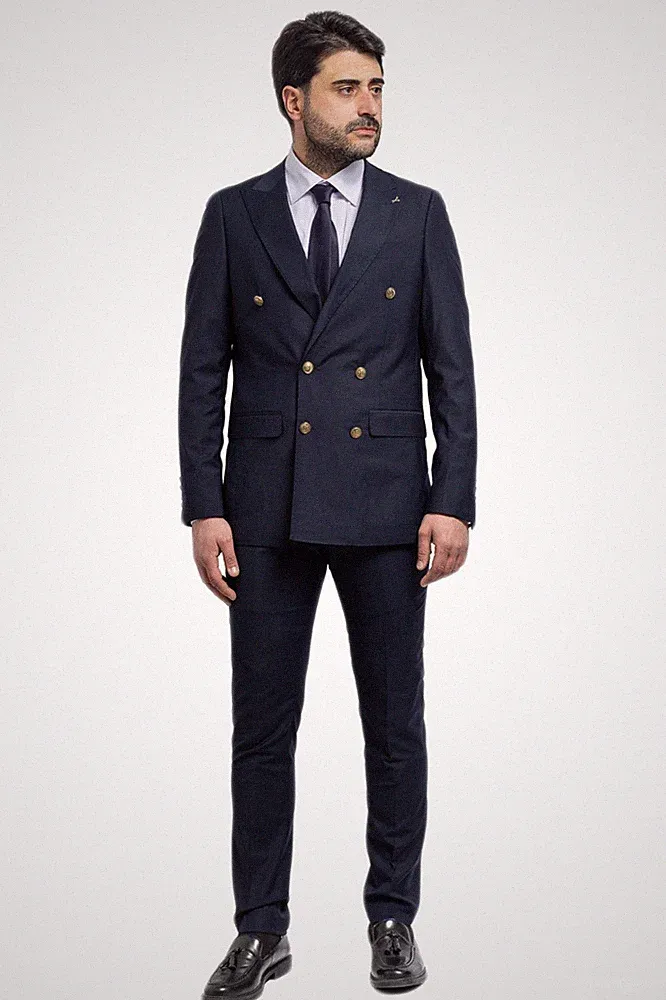Herren Kleid Zweireiher Knöpfe Gold Komplett Jacke Hose Zeremonie VEQUE