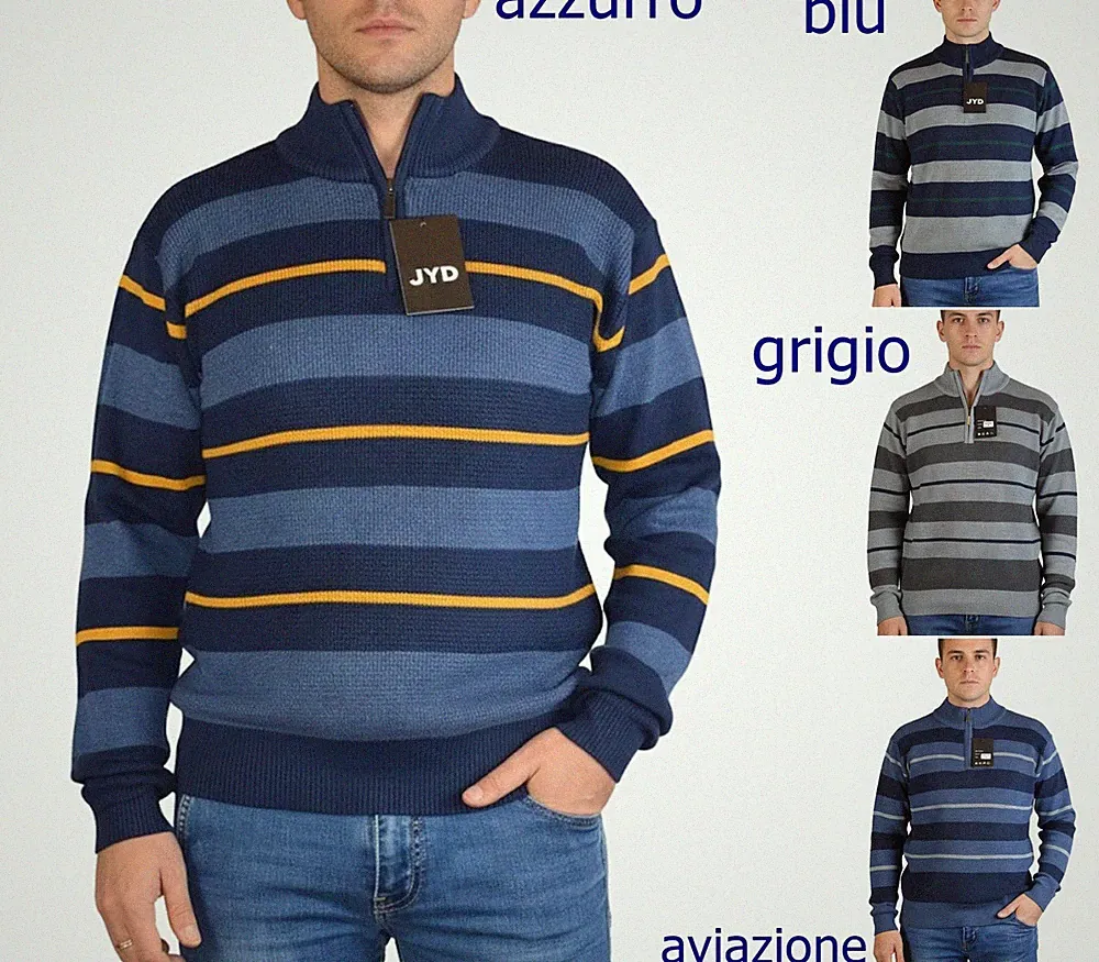 Herren Pullover Wolle Winter Half Zip Pulli Stehkragen Pulli Reißverschluss