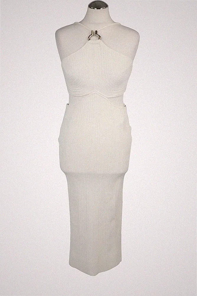 Hervé Léger Damen Kleid Gr. 40 (L) Weiß NEU Etuikleid Dress
