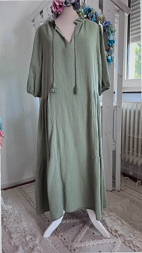 Hippie Tunika Stufen Hängerchen Italy Kleid Ibiza Love 36,38,40 42
